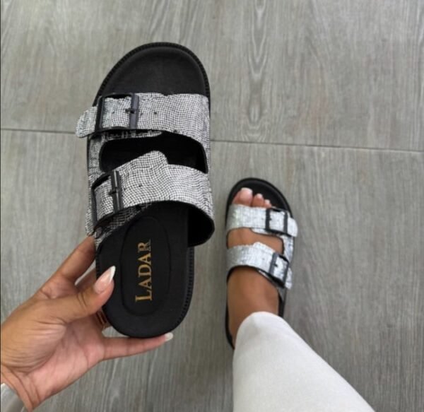 Mule à ceinture argenté