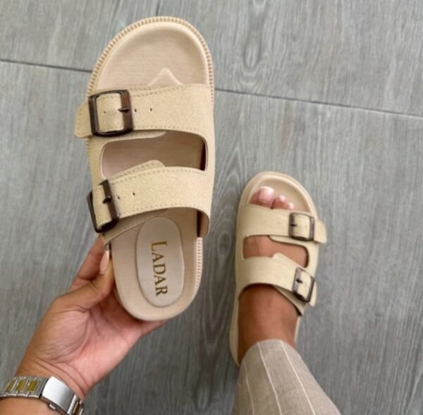 Mule à ceinture beige