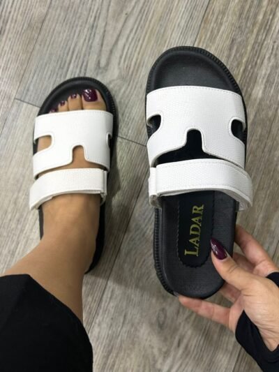 Mule à scratch blanc