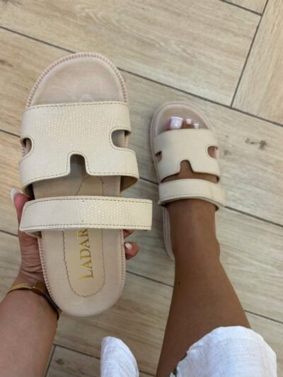 Mule à scratch beige