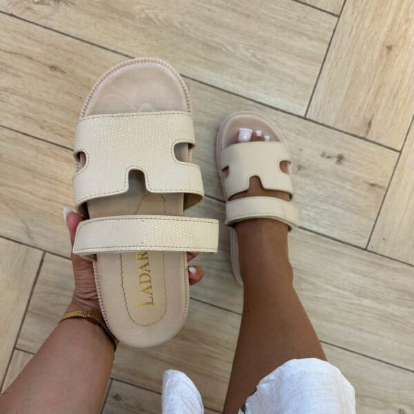 Mule à scratch beige