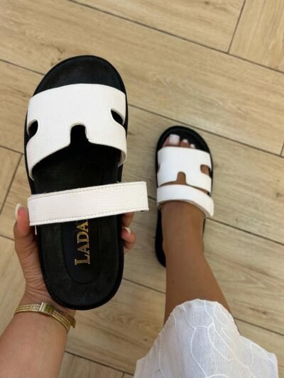 Mule à scratch blanc