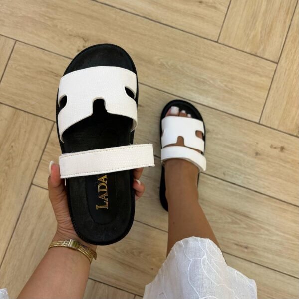 Mule à scratch blanc