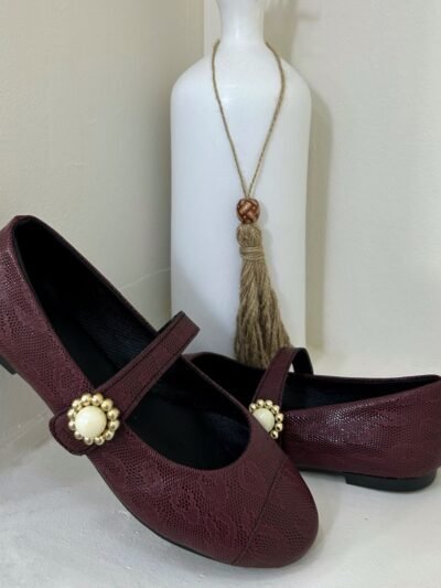 Ballerine bordeaux serpent