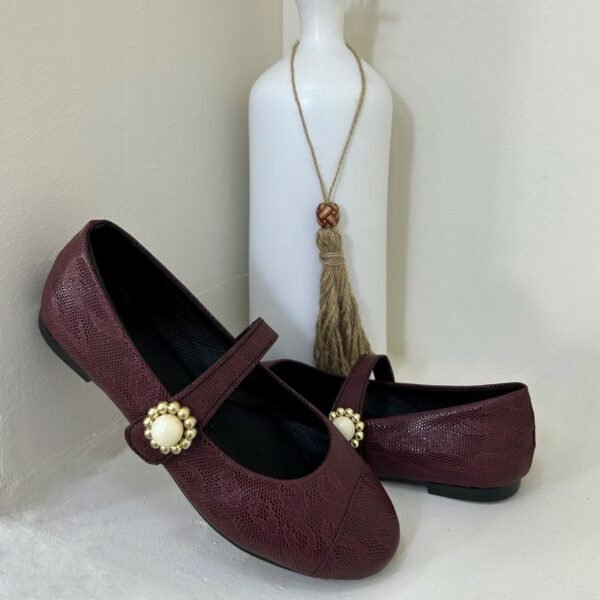 Ballerine bordeaux serpent