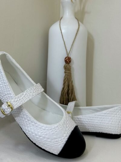 Ballerine Blanche bout noir