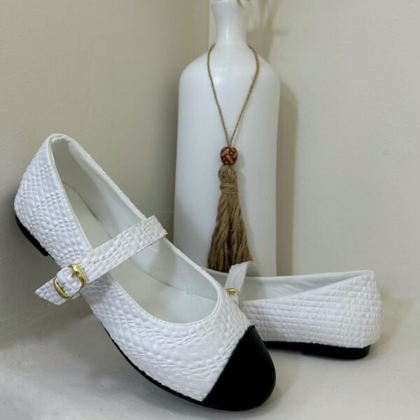 Ballerine Blanche bout noir