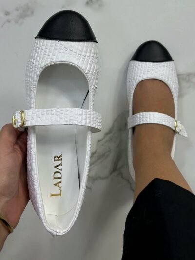 Ballerine Blanche bout noir