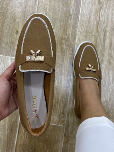 Mocassin camel daim