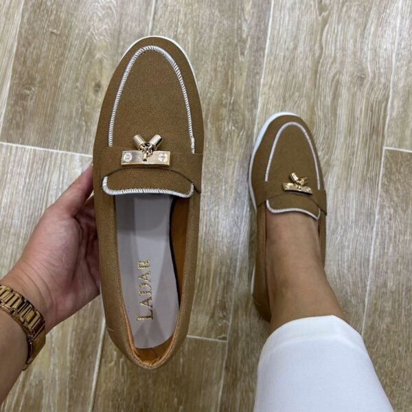 Mocassin camel daim
