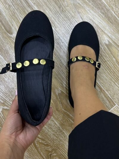 Ballerine noir daim perlé Ed8