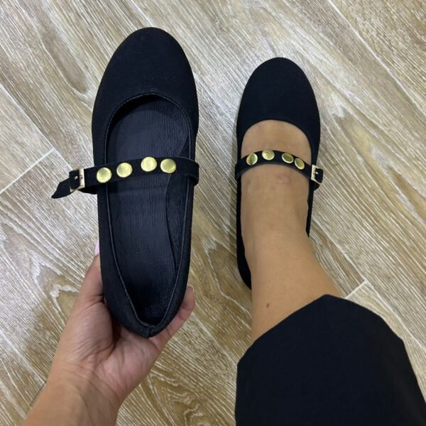 Ballerine noir daim perlé Ed8