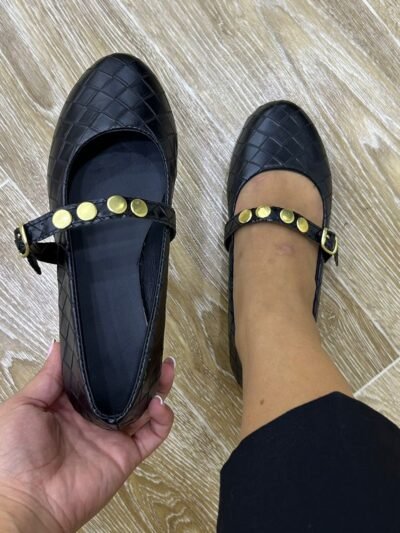 Ballerine noir à carreaux