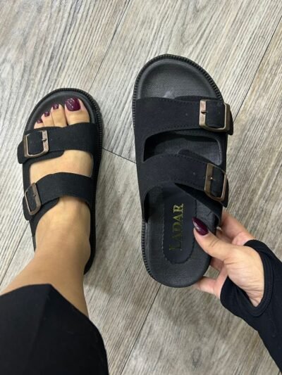 Mule ceinture noir daim