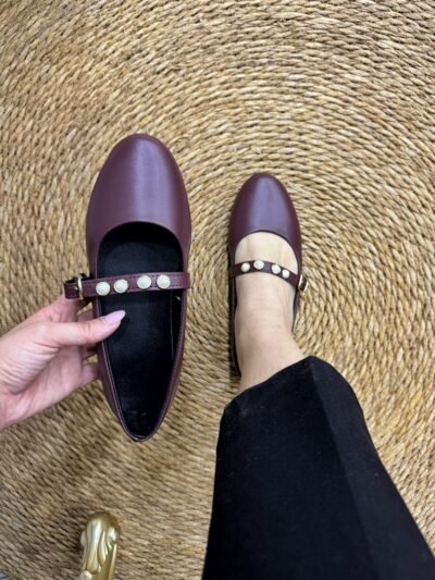 Ballerine perla bordeau