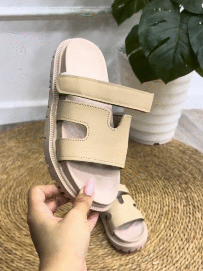 Mules à scratch beige