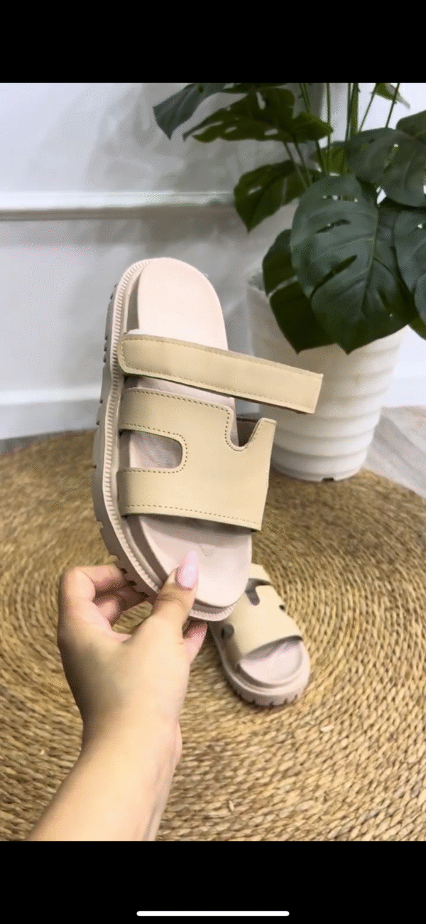 Mules à scratch beige