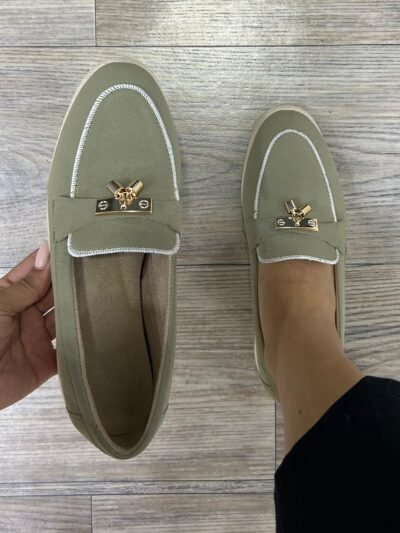 Mocassin vert kaki