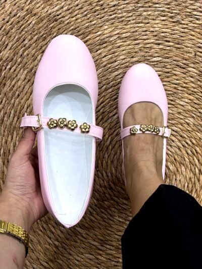 Ballerine rose bébé accessoires fleurs