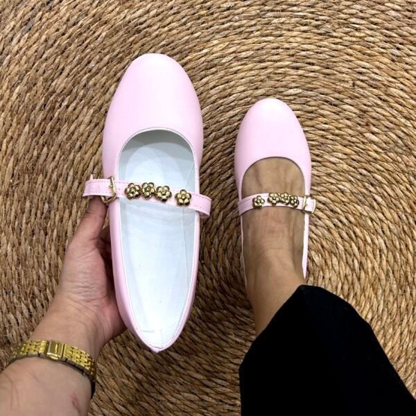 Ballerine rose bébé accessoires fleurs