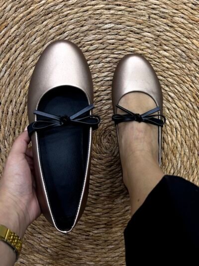 Ballerine bronze nœud