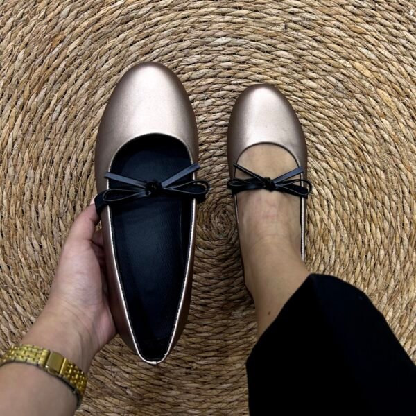Ballerine bronze nœud