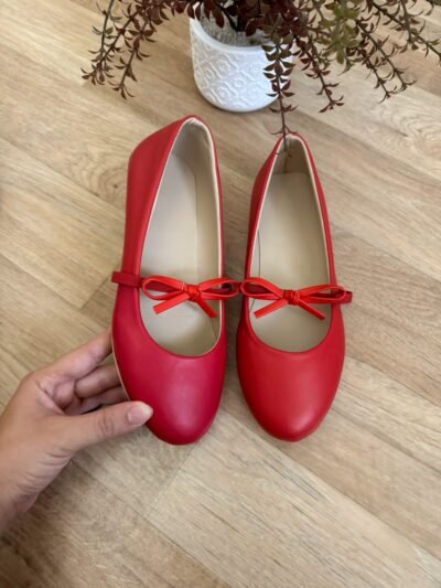 Ballerine rouge nœud