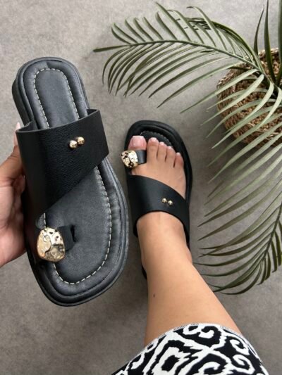 Mules new noir simili cuir