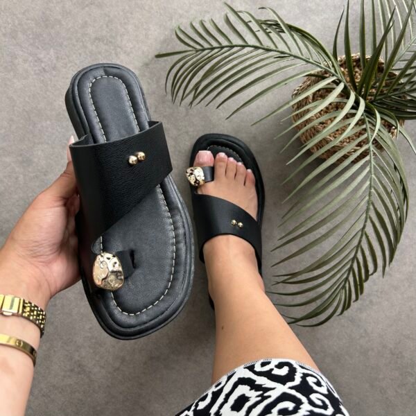Mules new noir simili cuir