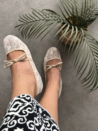 Ballerine dentelle beige
