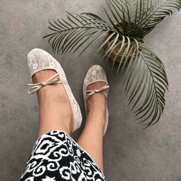 Ballerine dentelle beige