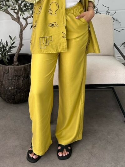 Pantalon vert en lin