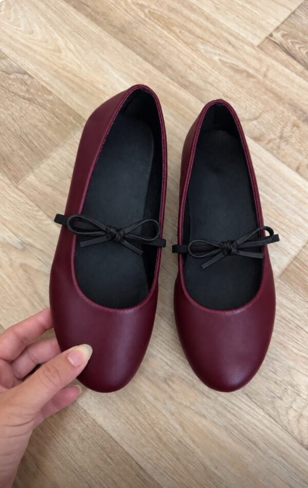 Ballerine bordeaux à noeud
