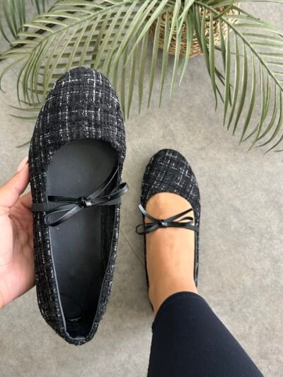 Ballerine tweed noir