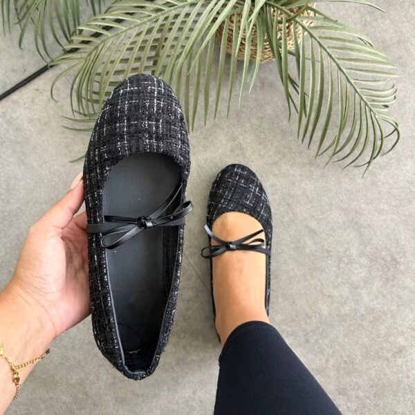 Ballerine tweed noir